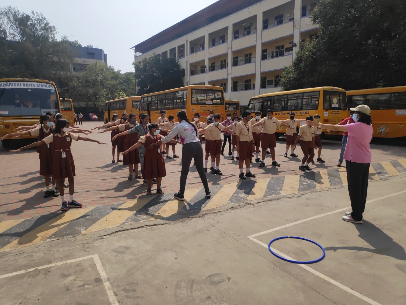 Students in a Sportsa school PE session