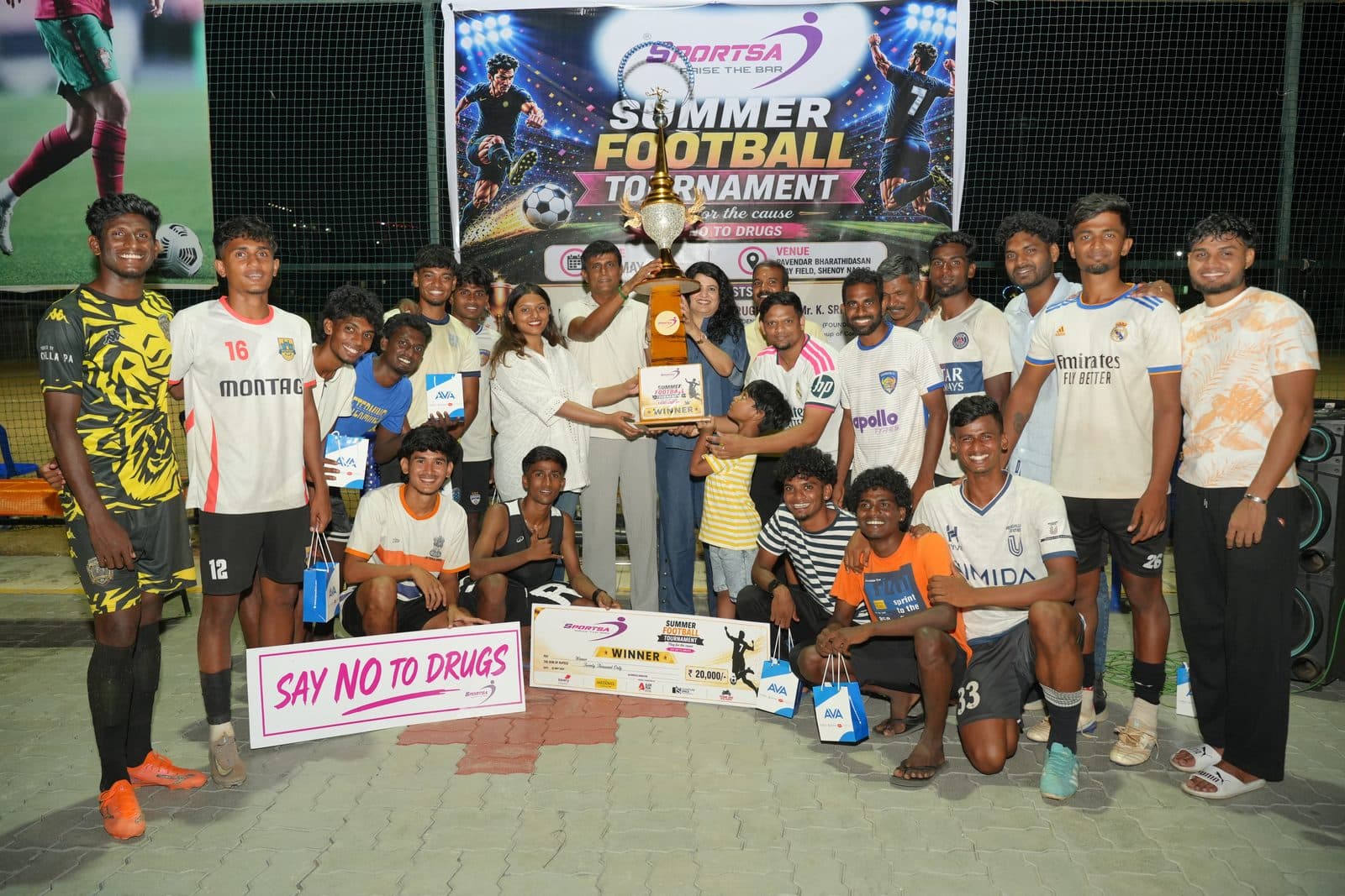 Team photo from the Sportsa Summer Football Tournament