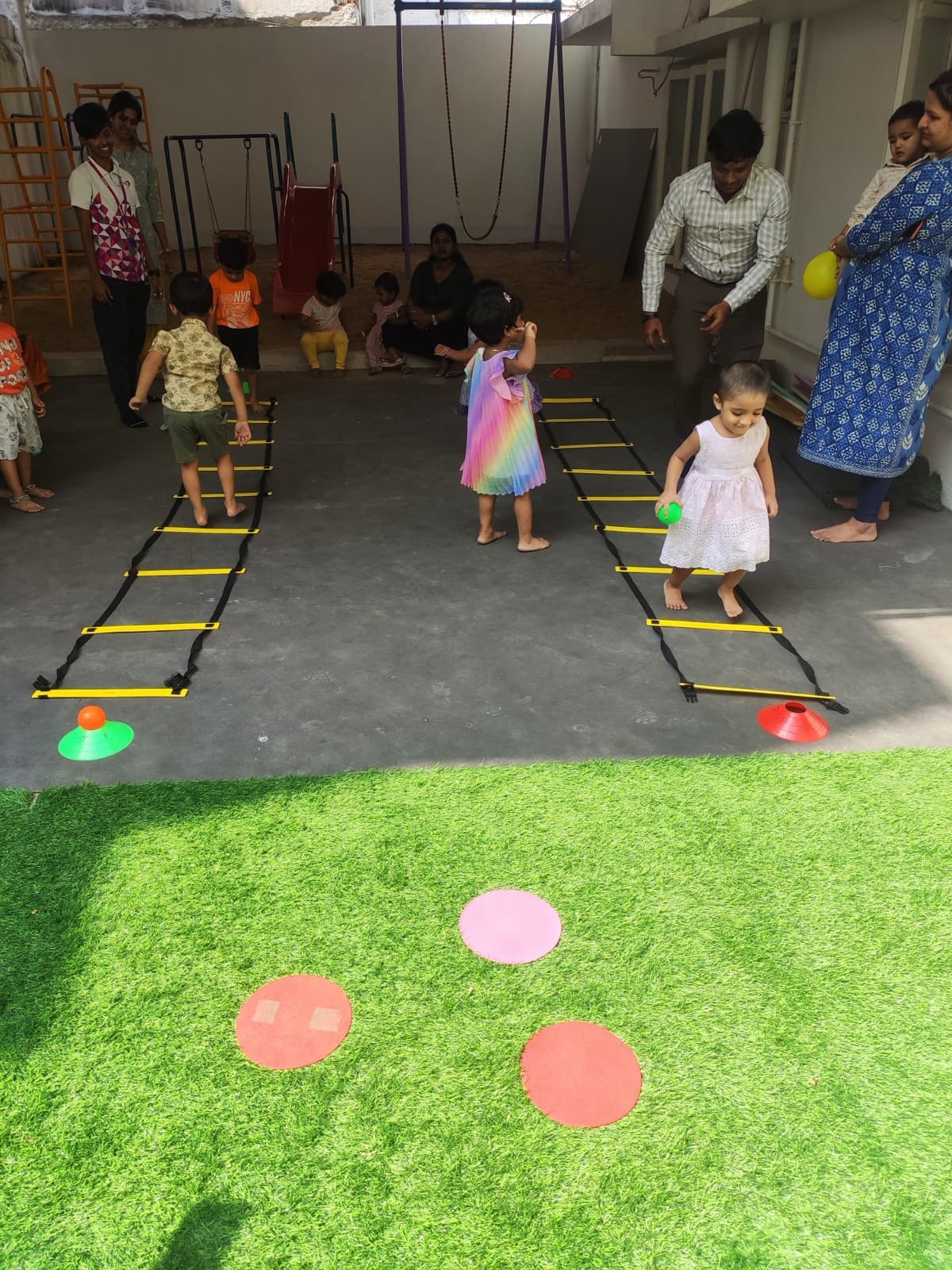 Kindergarten students engaged in a KLAP movement session