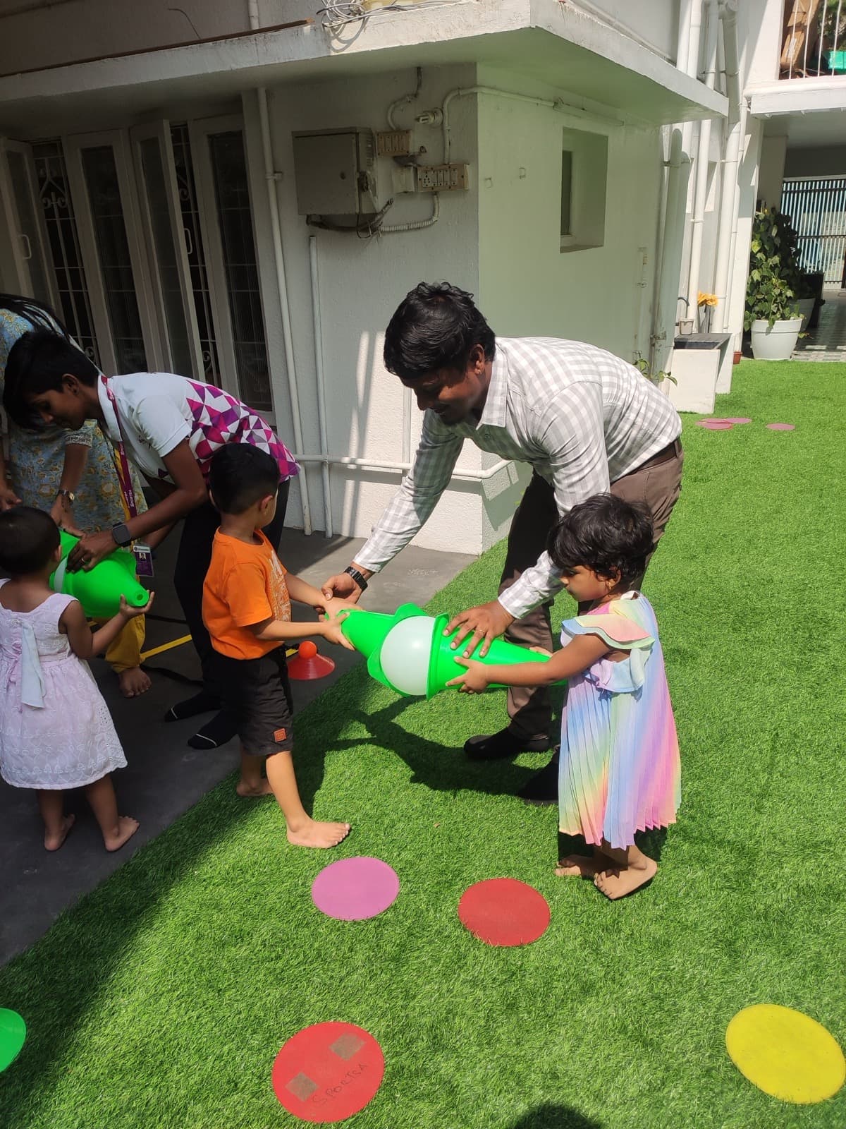 Kindergarten children taking part in a Sportsa KLAP play session
