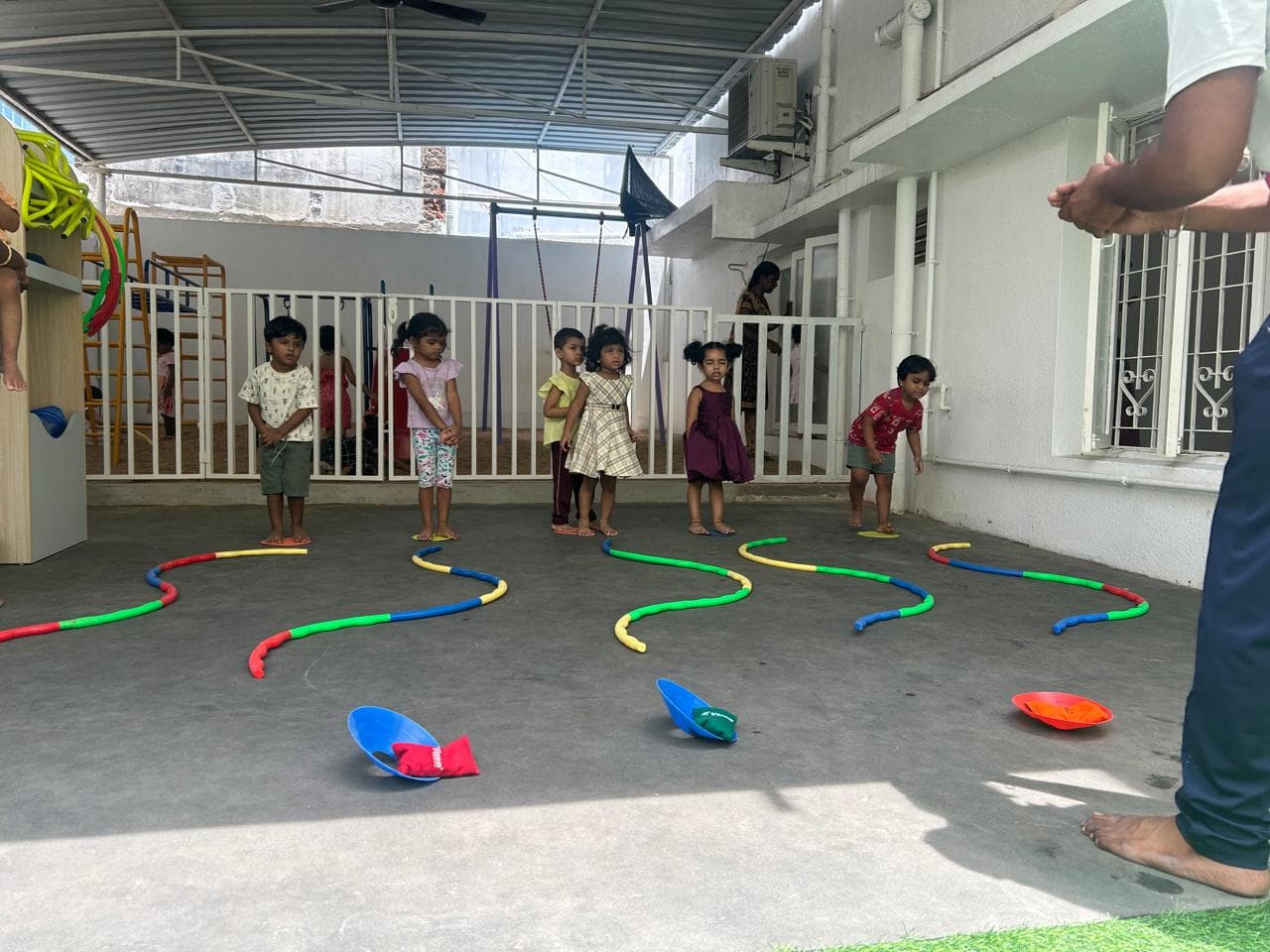 A group of kindergarten children with their Sportsa KLAP coach