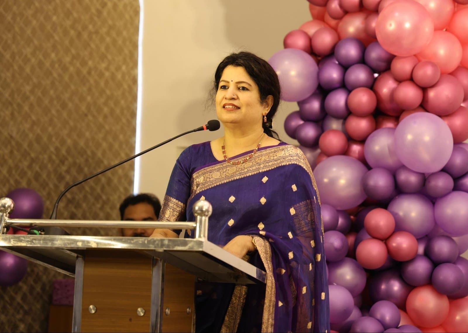 Sooria James speaking at a Sportsa event